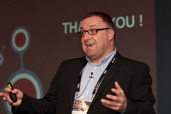 Richard on stage, photo courtesy of Phil Rudge